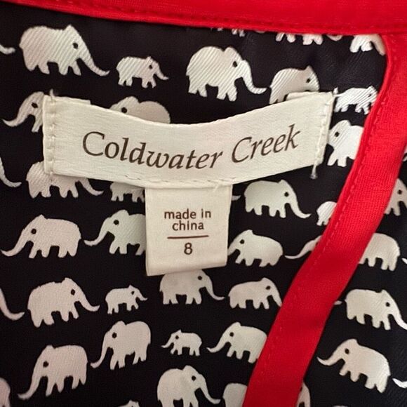 Coldwater Creek Red Quilted Lightweight Cotton Peplum Blazer - Picture 7 of 8